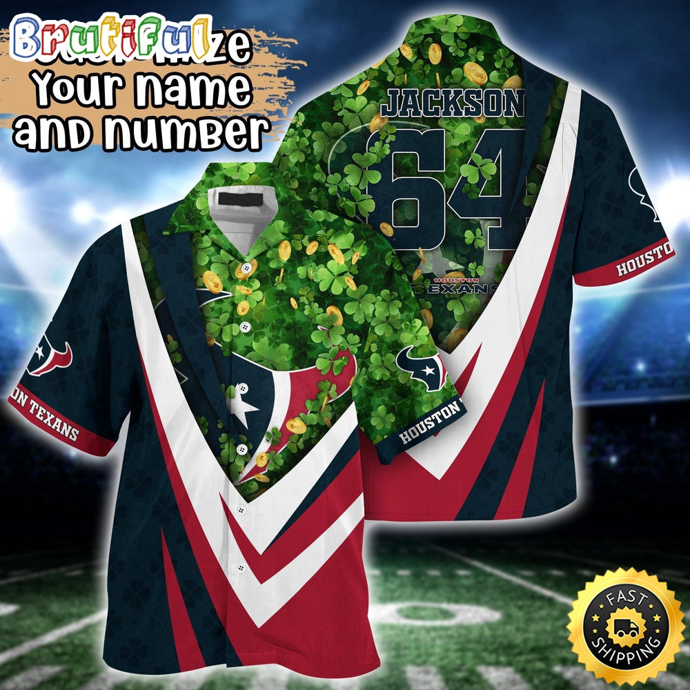 Customized NFL Houston Texans Hawaii Shirt St Patricks Day Aloha Shirt