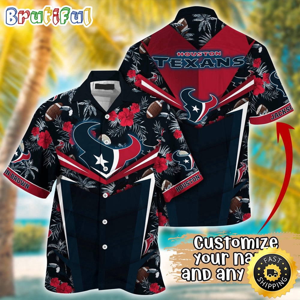 Customized NFL Houston Texans Hawaiian Shirt Summer Football Aloha Shirt For Fans