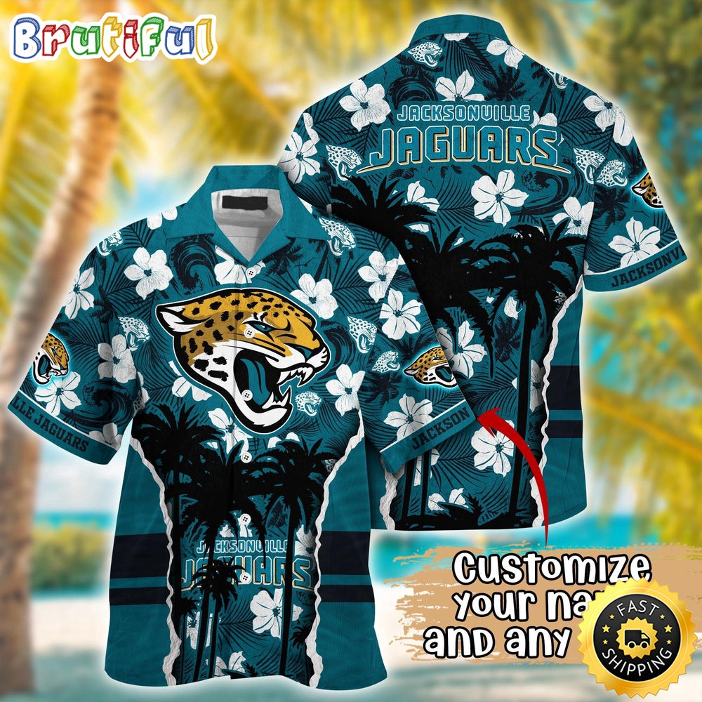 Customized NFL Jacksonville Jaguars Hawaii Shirt Palm Tree Aloha Shirt