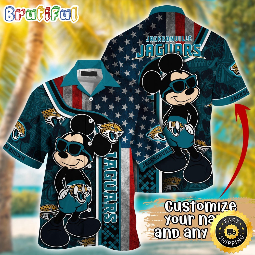 Customized NFL Jacksonville Jaguars Hawaiian Shirt Mickey Mouse Tropical Shirt