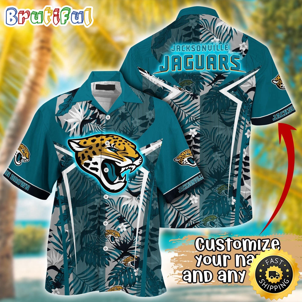 Customized NFL Jacksonville Jaguars Hawaiian Shirt Summer Football Tropical Shirt