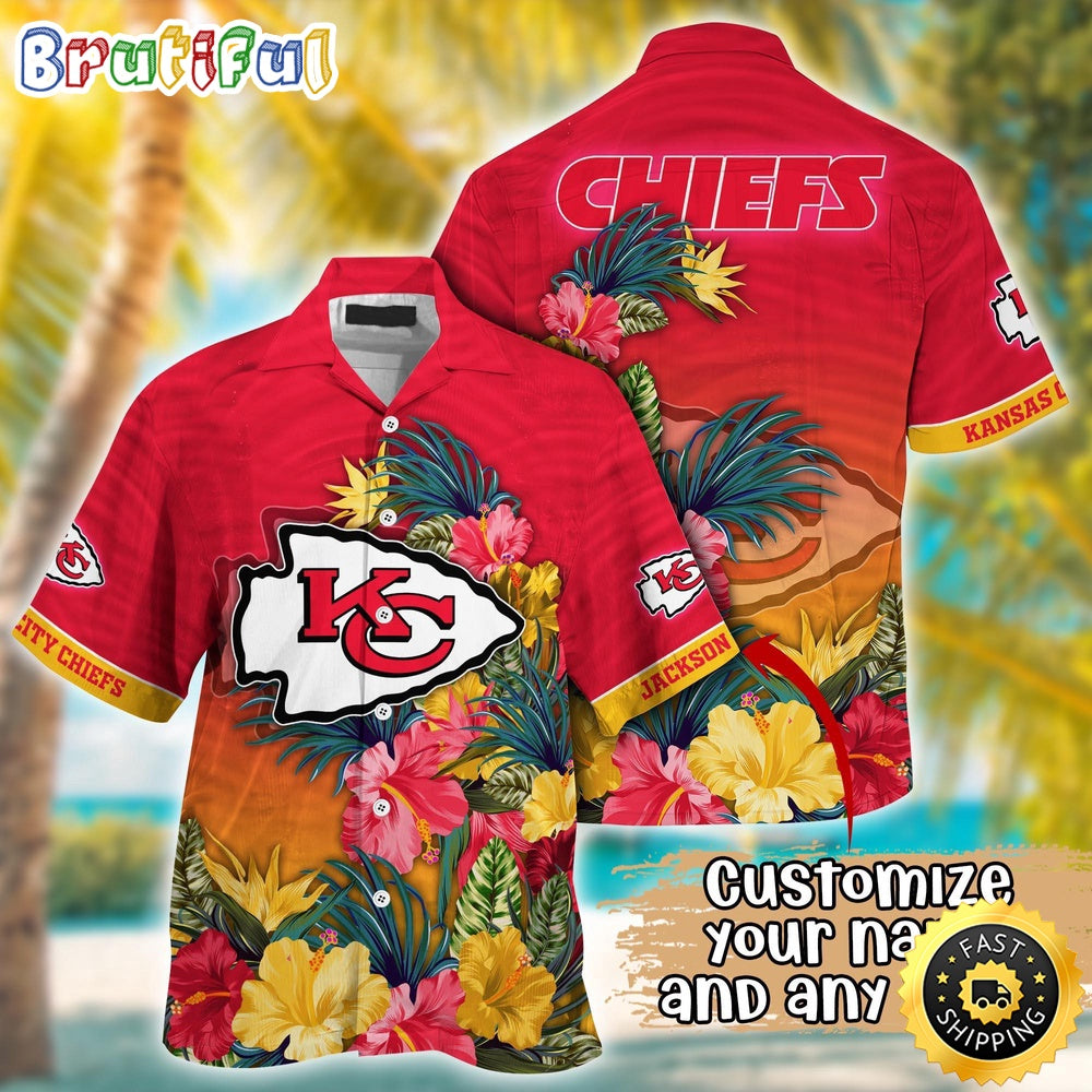 Customized NFL Kansas City Chiefs Hawaii Shirt Tropical Flower Aloha Shirt