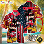 Customized NFL Kansas City Chiefs Hawaiian Shirt Mickey Mouse Tropical Shirt