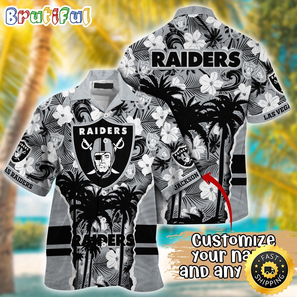 Customized NFL Las Vegas Raiders Hawaii Shirt Palm Tree Aloha Shirt