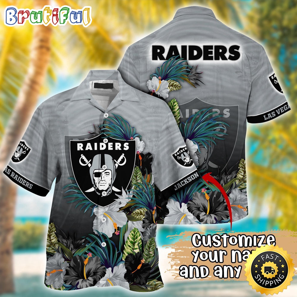 Customized NFL Las Vegas Raiders Hawaii Shirt Tropical Flower Aloha Shirt