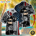 Customized NFL Las Vegas Raiders Hawaiian Shirt Mickey Mouse Tropical Shirt