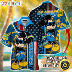 Customized NFL Los Angeles Chargers Hawaiian Shirt Mickey Mouse Tropical Shirt