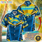 Customized NFL Los Angeles Chargers Hawaiian Shirt Summer Football Aloha Shirt For Fans