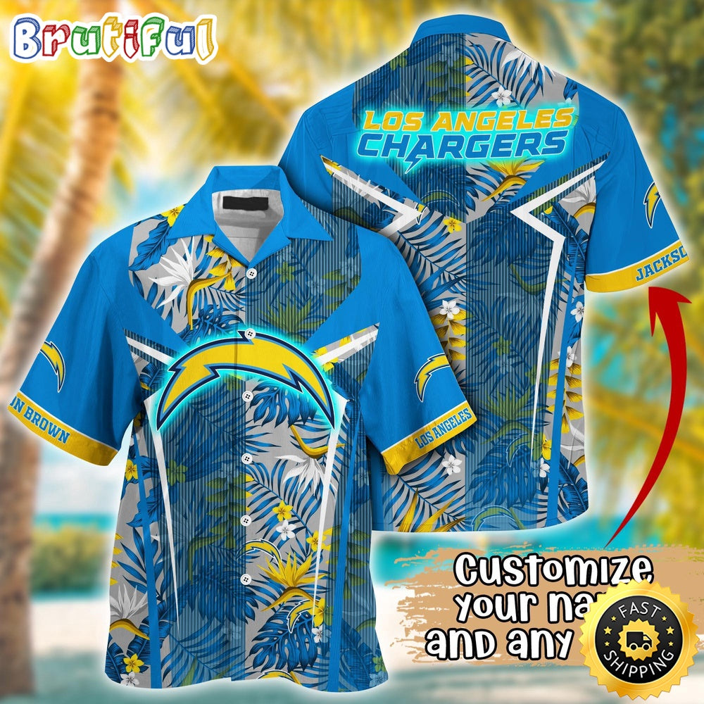 Customized NFL Los Angeles Chargers Hawaiian Shirt Summer Football Tropical Shirt