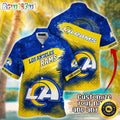 Customized NFL Los Angeles Rams Hawaiian Shirt Metal Pattern Aloha Shirt