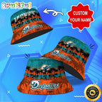 Customized NFL Miami Dolphins Bucket Hat Palm Tree NFL Bucket Hat