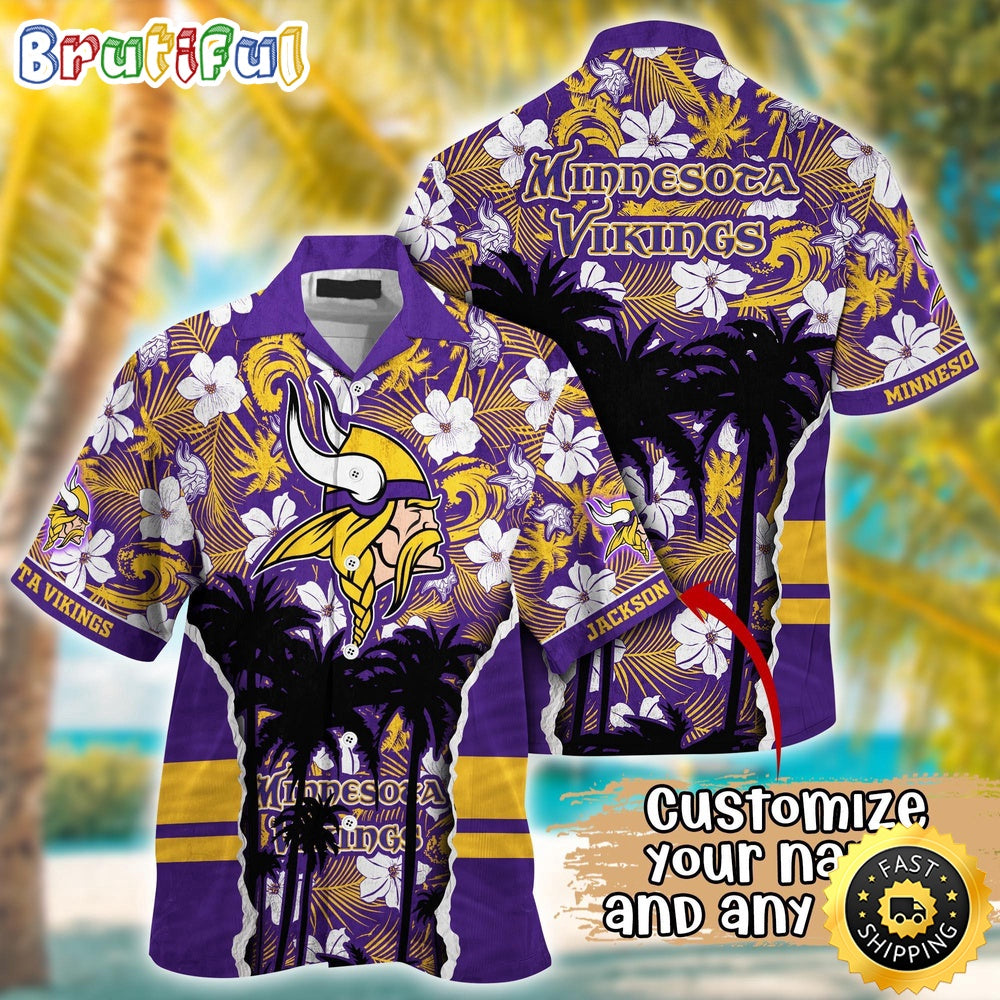Customized NFL Minnesota Vikings Hawaii Shirt Palm Tree Aloha Shirt