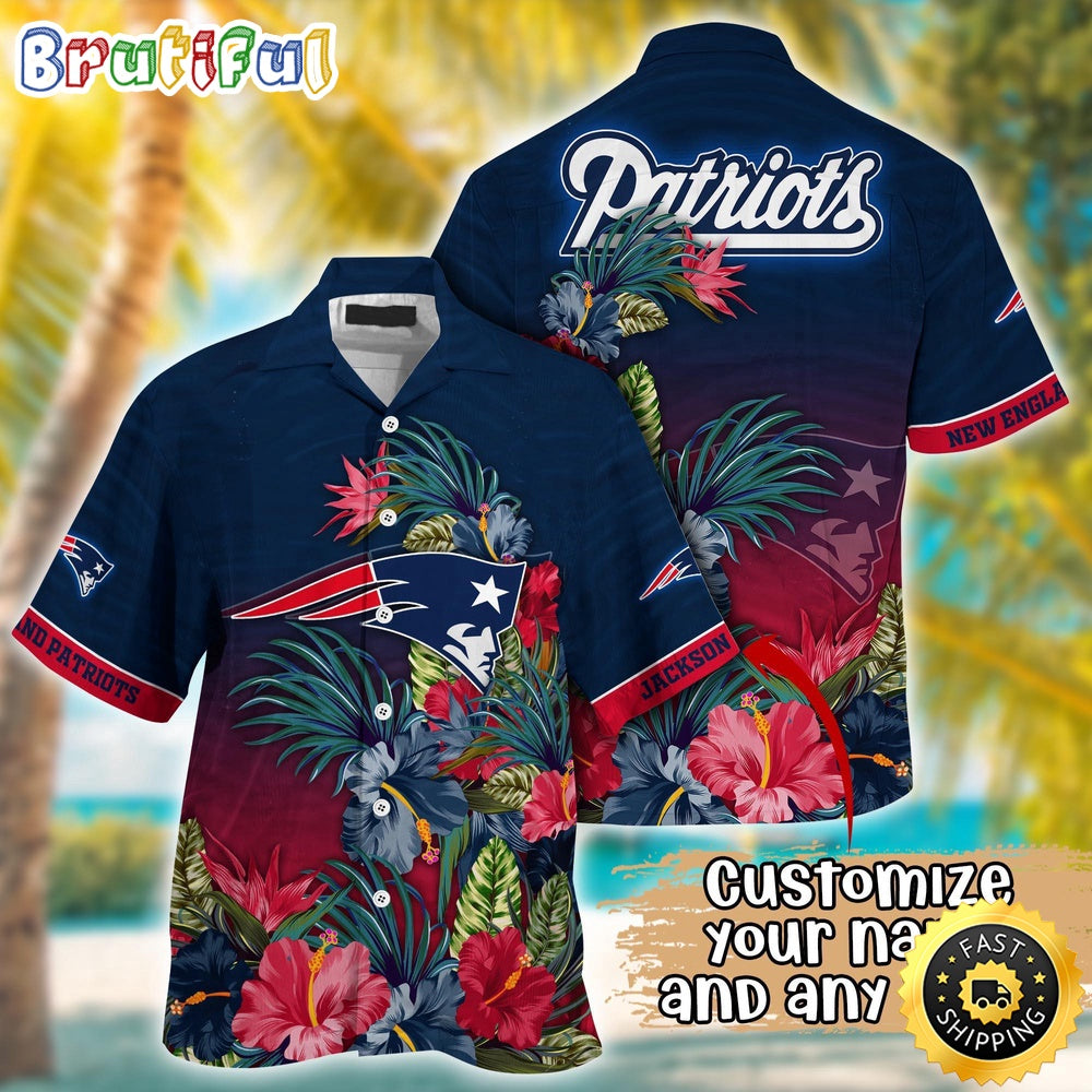 Customized NFL New England Patriots Hawaii Shirt Tropical Flower Aloha Shirt