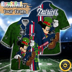 Customized NFL New England Patriots Hawaiian Shirt Mickey Mouse Saint Patricks Day Hawaii Shirt