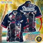 Customized NFL New England Patriots Hawaiian Shirt Summer Football Tropical Shirt