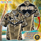 Customized NFL New Orleans Saints Hawaiian Shirt Summer Football Aloha Shirt For Fans
