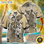 Customized NFL New Orleans Saints Hawaiian Shirt Summer Football Tropical Shirt