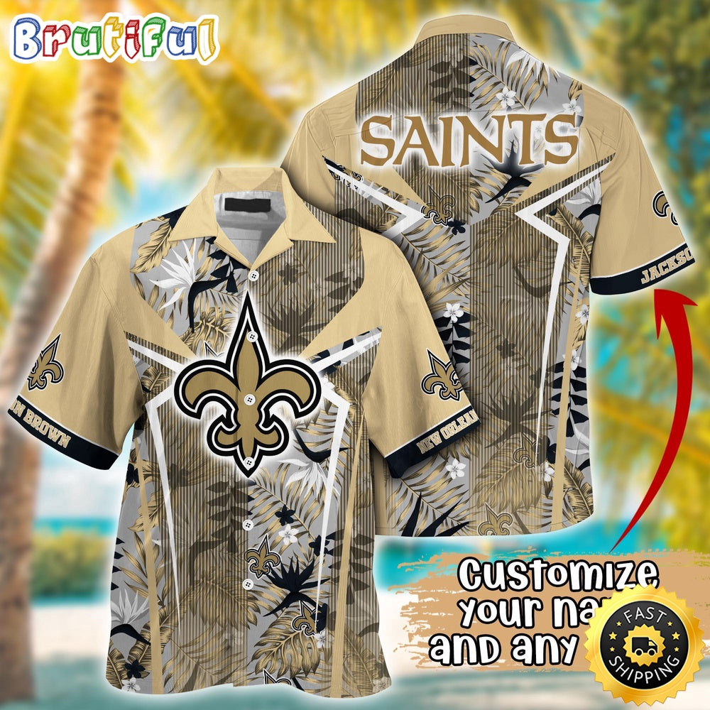 Customized NFL New Orleans Saints Hawaiian Shirt Summer Football Tropical Shirt