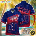 Customized NFL New York Giants Hawaiian Shirt Metal Pattern Aloha Shirt