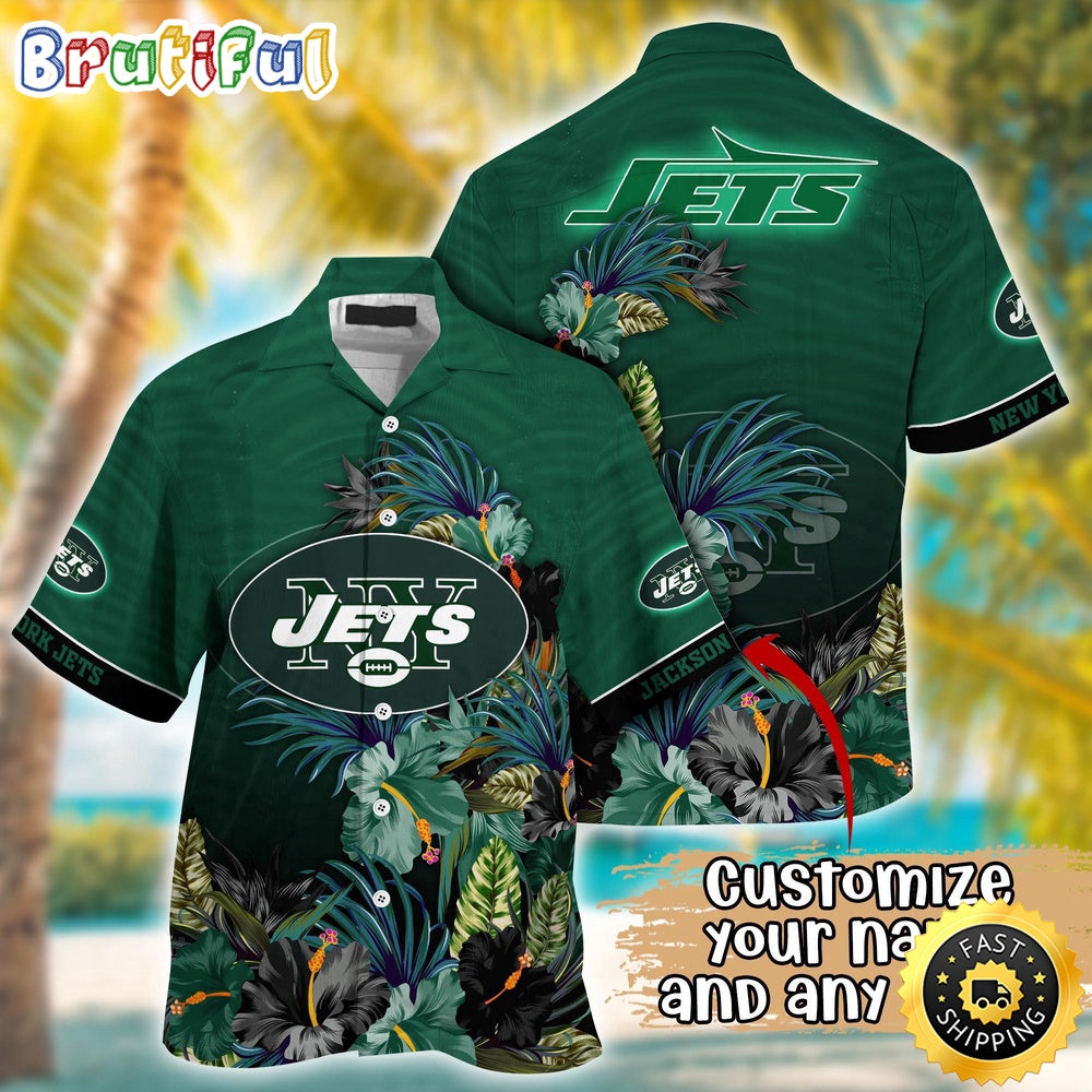 Customized NFL New York Jets Hawaii Shirt Tropical Flower Aloha Shirt