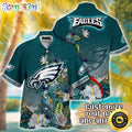 Customized NFL Philadelphia Eagles Hawaii Shirt Tropical Flower Aloha Shirt