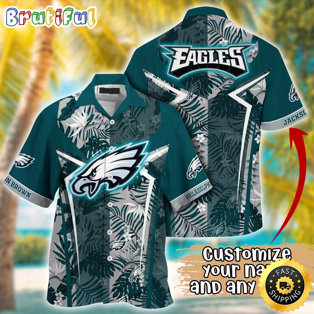 Customized NFL Philadelphia Eagles Hawaiian Shirt Summer Football Tropical Shirt