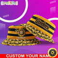 Customized NFL Pittsburgh Steelers Bucket Hat Sunflower NFL Bucket Hat