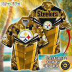 Customized NFL Pittsburgh Steelers Hawaiian Shirt Summer Football Aloha Shirt For Fans