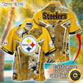 Customized NFL Pittsburgh Steelers Hawaiian Shirt Summer Football Tropical Shirt