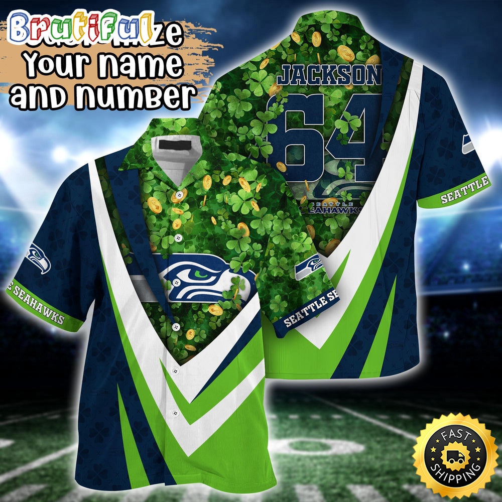 Customized NFL Seattle Seahawks Hawaii Shirt St Patricks Day Aloha Shirt