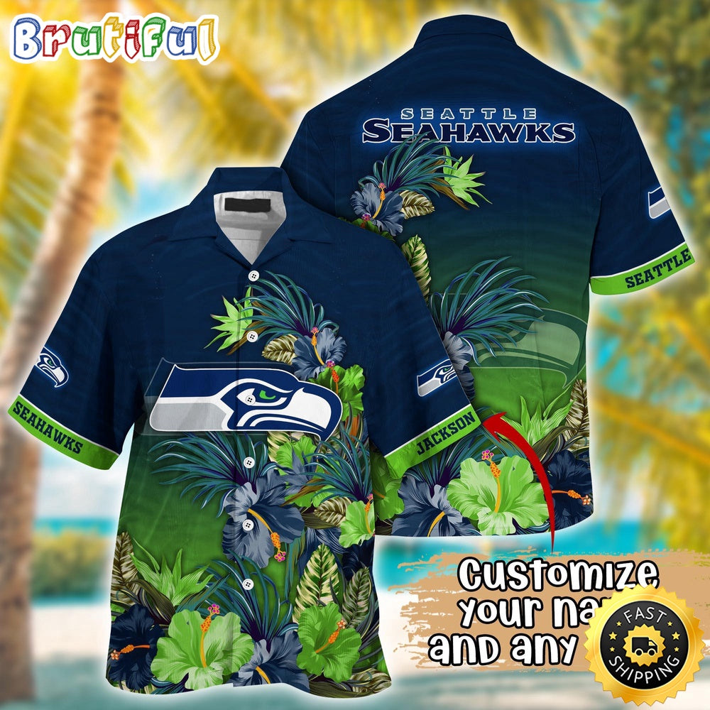 Customized NFL Seattle Seahawks Hawaii Shirt Tropical Flower Aloha Shirt