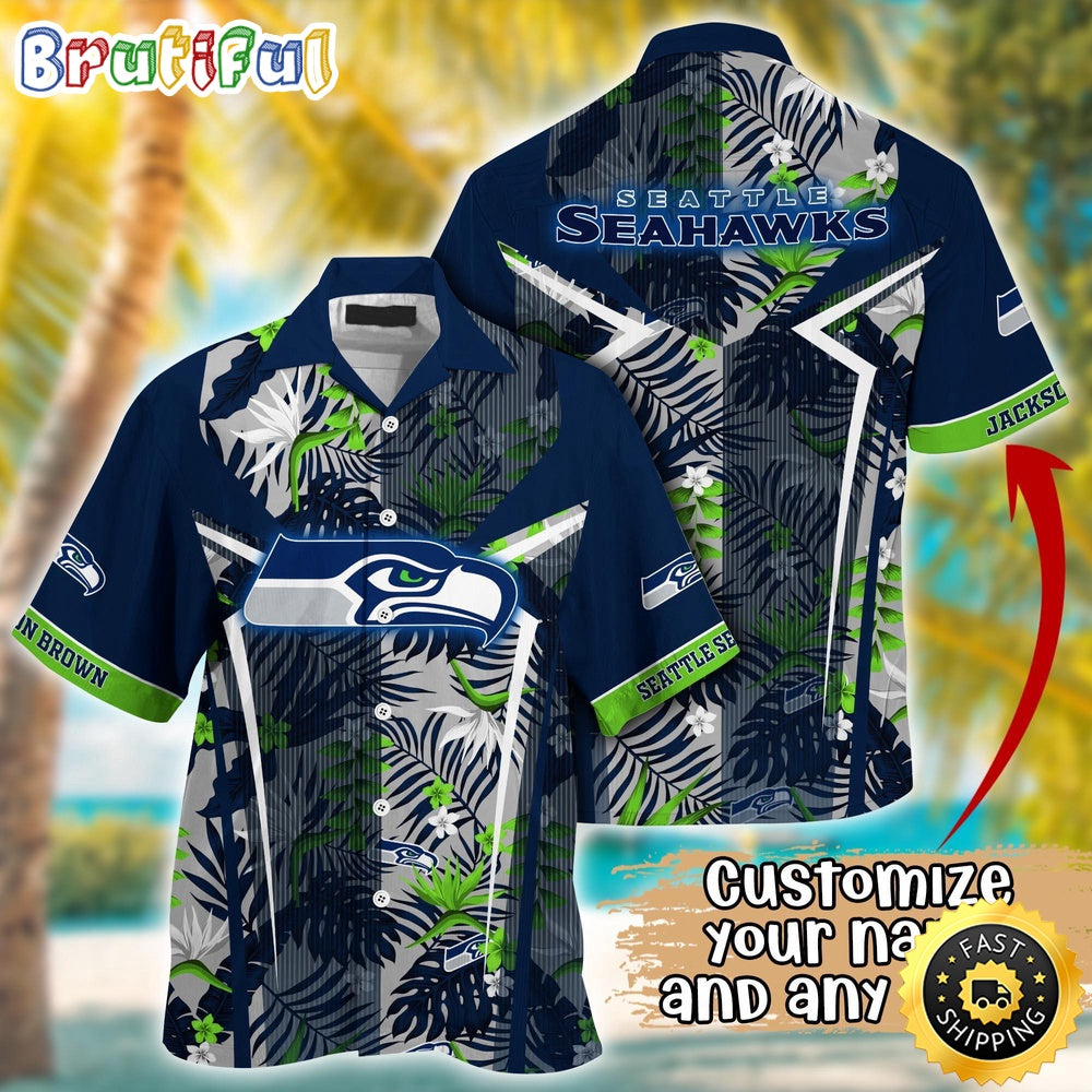 Customized NFL Seattle Seahawks Hawaiian Shirt Summer Football Tropical Shirt