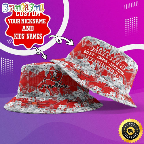 Customized NFL Tampa Bay Buccaneers Bucket Hat Floral Pattern Hat For Football Fans