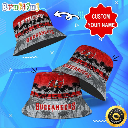 Customized NFL Tampa Bay Buccaneers Bucket Hat Palm Tree NFL Bucket Hat