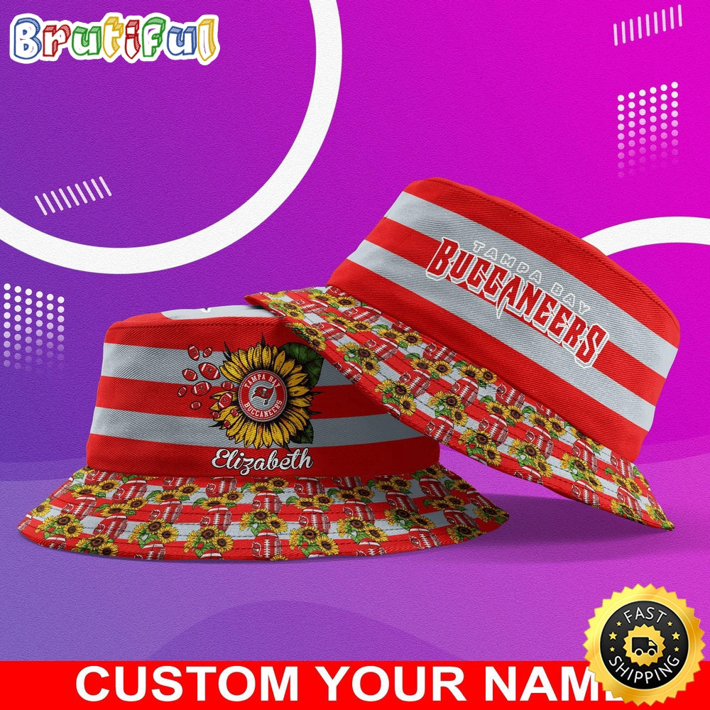 Customized NFL Tampa Bay Buccaneers Bucket Hat Sunflower NFL Bucket Hat
