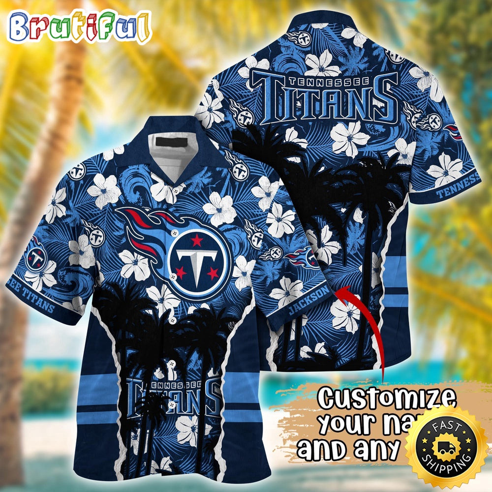 Customized NFL Tennessee Titans Hawaii Shirt Palm Tree Aloha Shirt