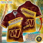 Customized NFL Washington Commanders Hawaiian Shirt Metal Pattern Aloha Shirt