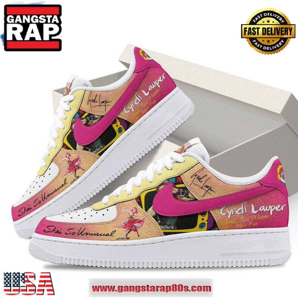 Cyndi Lauper Girls Just Wanna Have Fun Air Force 1 Running Sneakers Shoes