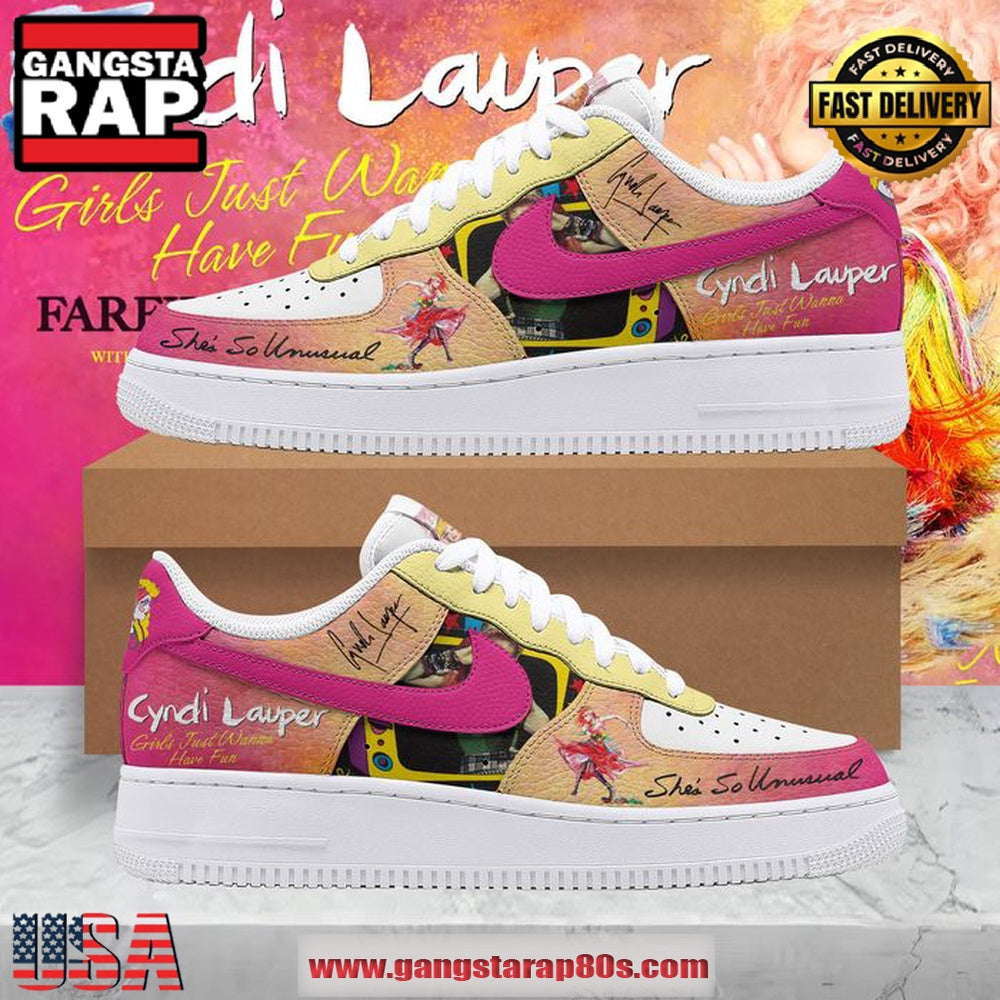 Cyndi Lauper Girls Just Wanna Have Fun Air Force 1 Running Sneakers Shoes