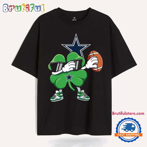 Dabbing Shamrock Football St Patricks Day Dallas Cowboys NFL 2025 T Shirt