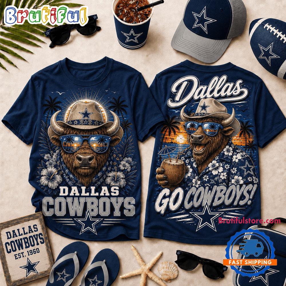 Dallas Cowboys 2026 NFL Summer Tropical New Design 3D Shirt