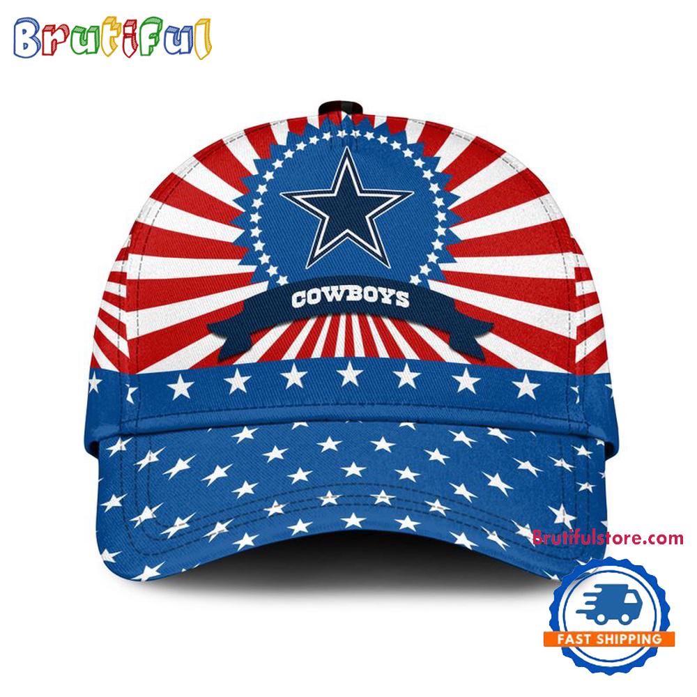 Dallas Cowboys American Flag Pattern Independence Day Baseball Cap
