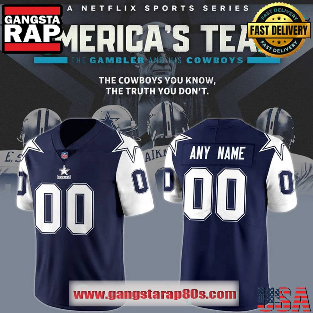 Dallas Cowboys Americas Team 1995 Throwback Retired Player Special Custom Football Jersey - Navy