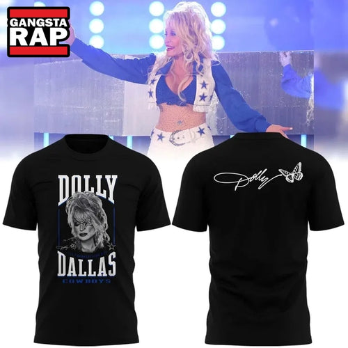 Dallas Cowboys Dolly Parton Signature Black T Shirt