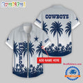 Dallas Cowboys Flower Palm Tree Summer Button Hawaii Shirt