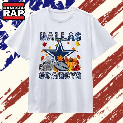 Dallas Cowboys Football Autumn Fall Pumpkin Graphic T Shirt