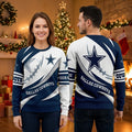 Dallas Cowboys Football Laces Custom Name Sweater