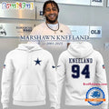 Dallas Cowboys In Memoriam Marshawn Kneeland White Hoodie Shirt