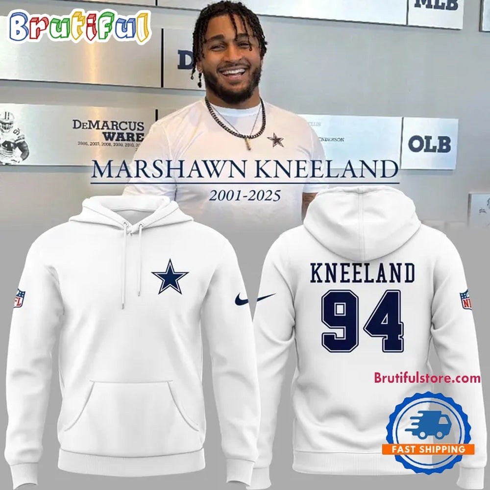 Dallas Cowboys In Memoriam Marshawn Kneeland White Hoodie Shirt