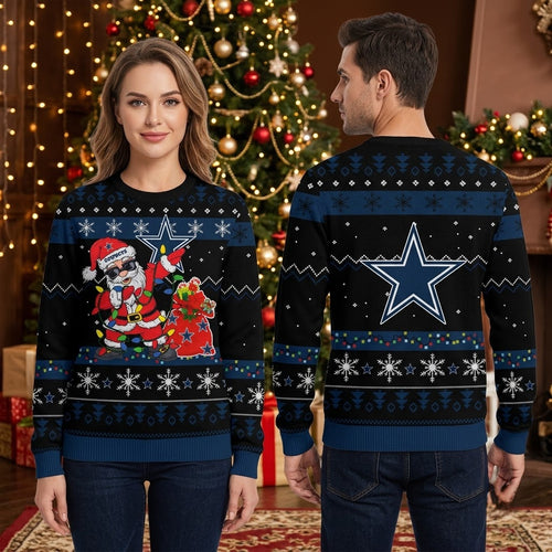 Dallas Cowboys Light-up Santa Ugly Christmas Sweater